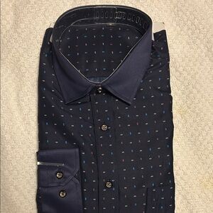 Boy’s Navy Blue Polka Dot Shirt